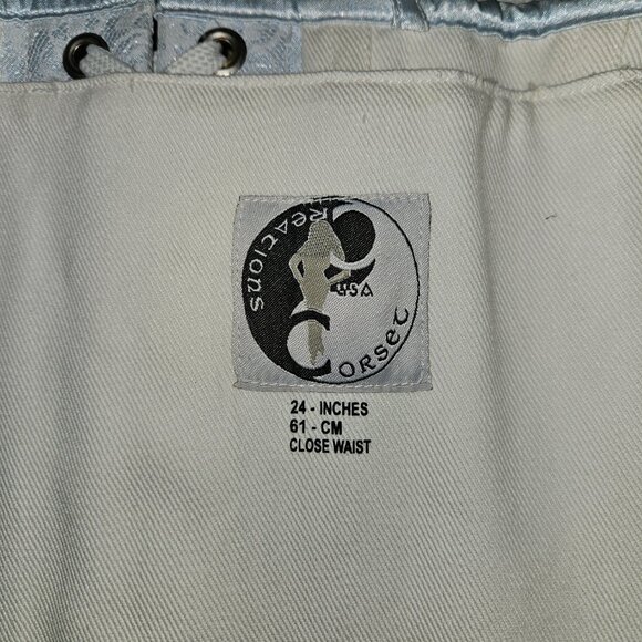 LAST NWT FROZEN CORSET BLUE W/LACE SMALL 24" - Picture 5 of 16